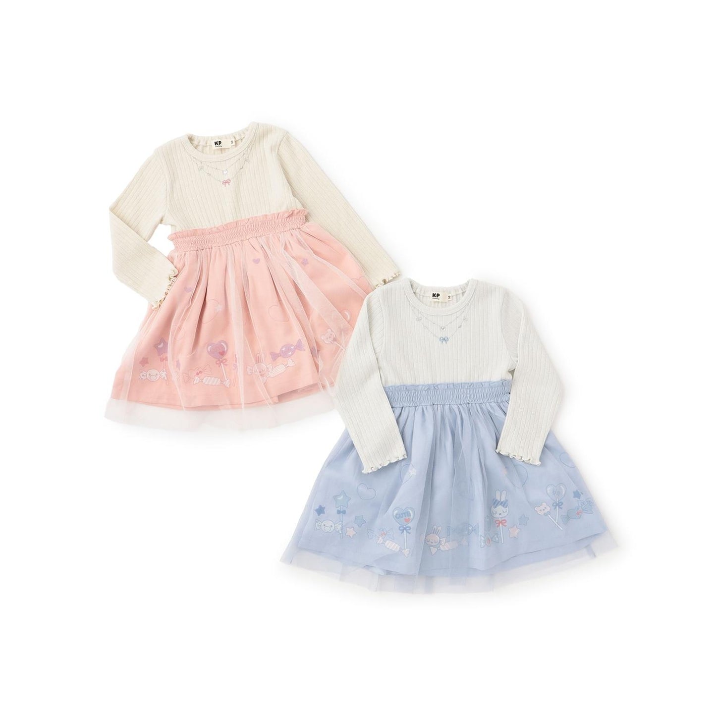 mimi醬刺繡亮絲羅紋拼接網紗連衣裙