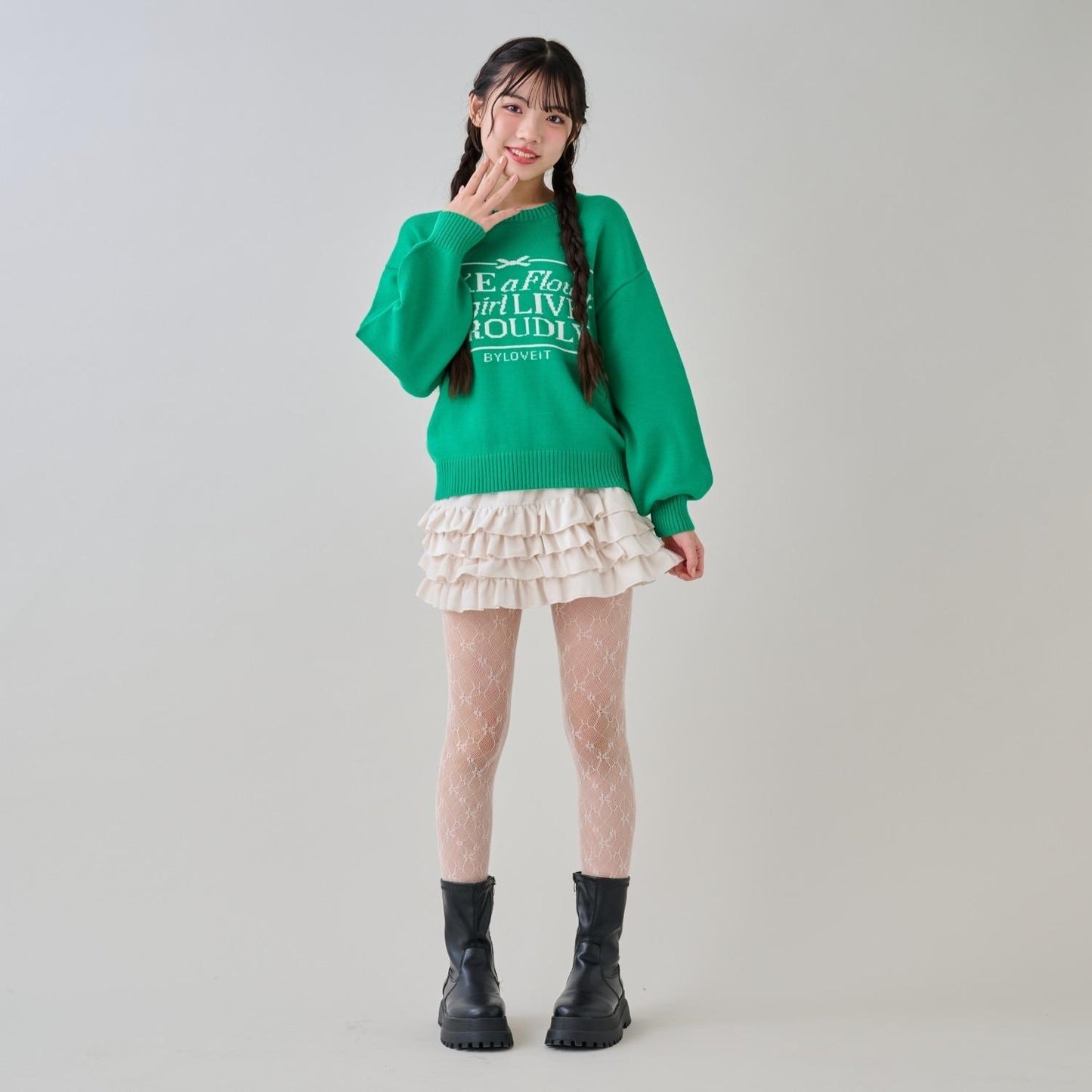 拼接標誌針織衫