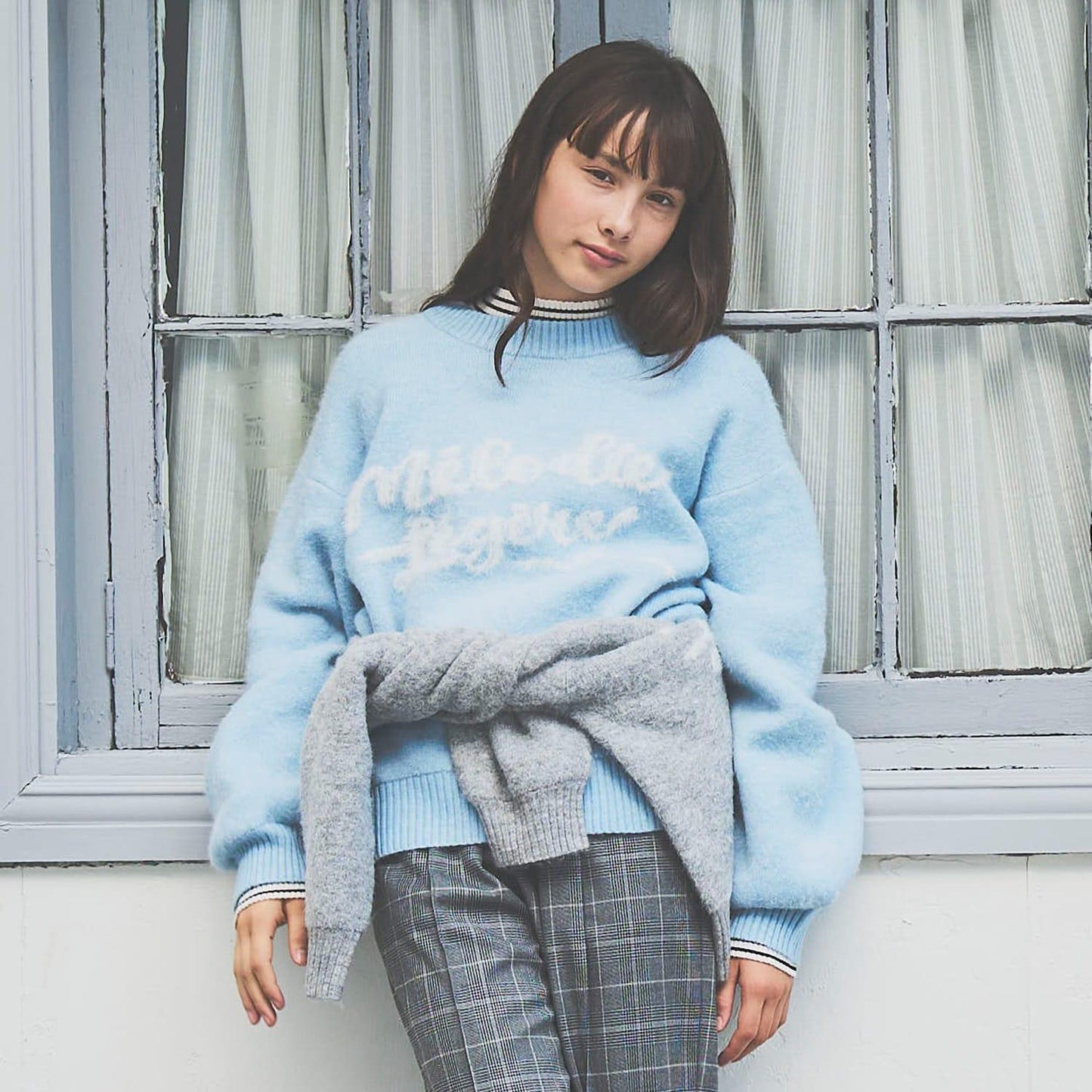 【130cm可選】Logo提花針織套頭衫