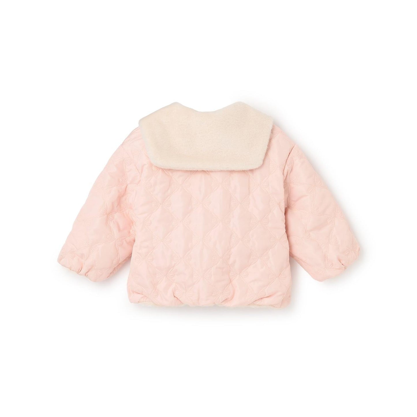 仿皮草蝴蝶結絎縫雙面穿夾克