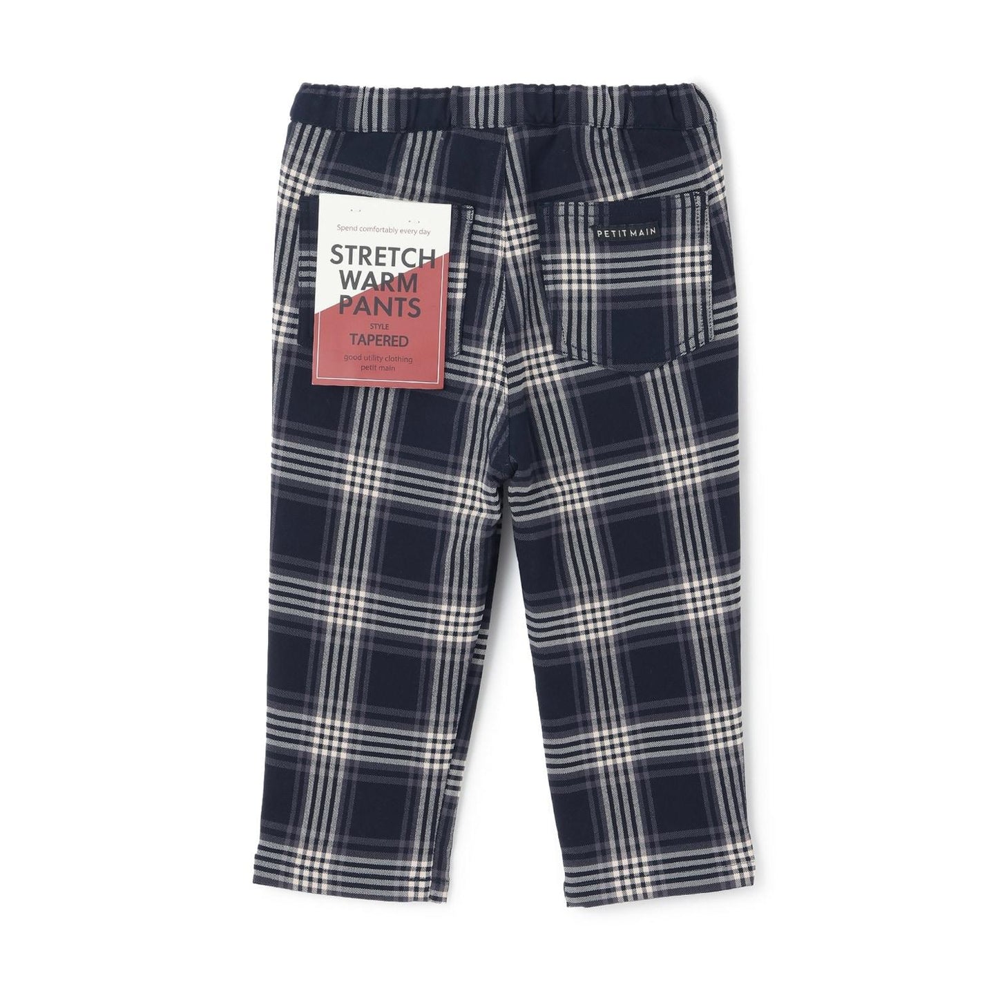 格紋彈力拉絨長褲