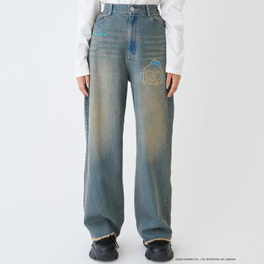 【三麗鷗角色】牛仔寬腿褲