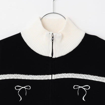 【trois lapins】雙拉鍊針織開衫