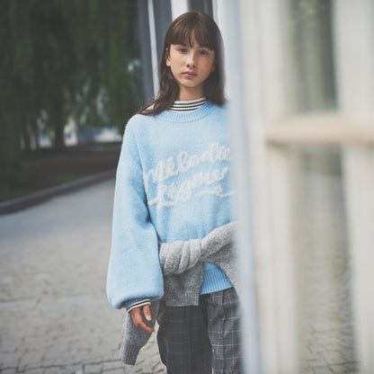 【130cm可選】Logo提花針織套頭衫