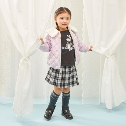 仿皮草蝴蝶結絎縫雙面穿夾克