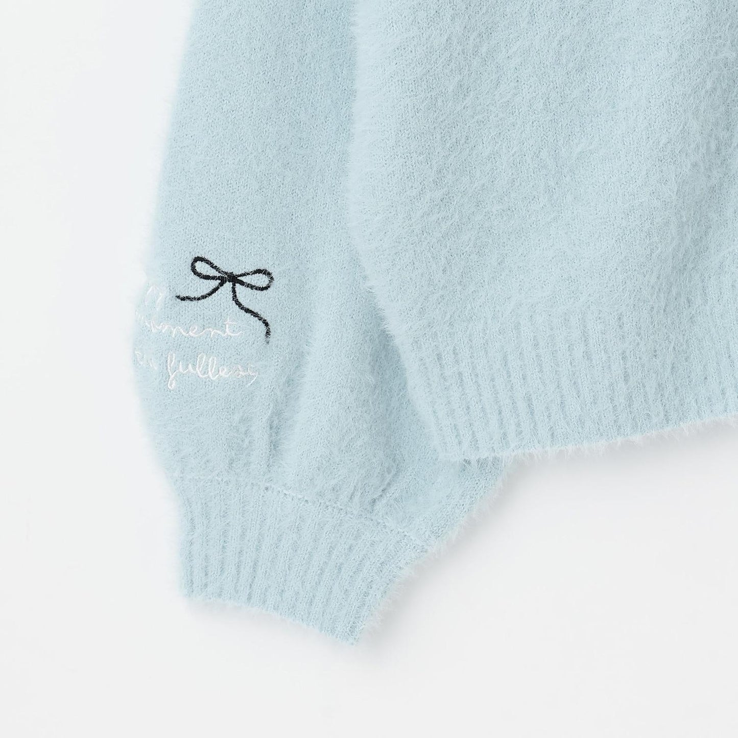 【trois lapins】長毛針織V領開衫