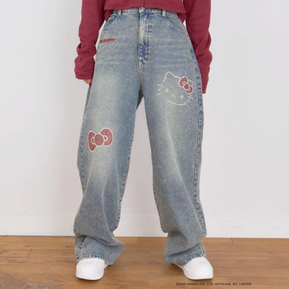 【三麗鷗角色】牛仔寬腿褲