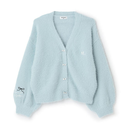 【trois lapins】長毛針織V領開衫