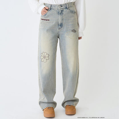 【三麗鷗角色】牛仔寬腿褲