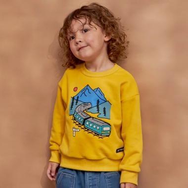 電車毛圈刺繡衛衣【吸溼發熱】