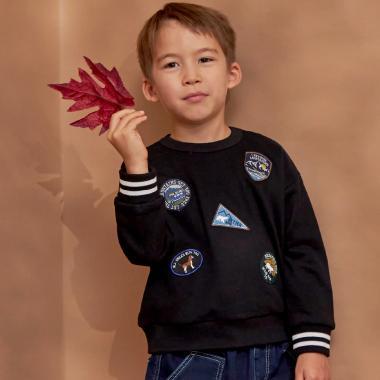 徽章裝飾加絨衛衣【吸溼發熱】