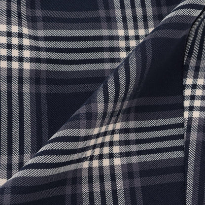 格紋彈力拉絨長褲