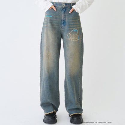 【三麗鷗角色】牛仔寬腿褲