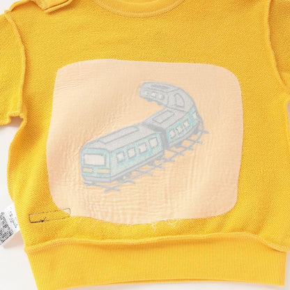 電車毛圈刺繡衛衣【吸溼發熱】