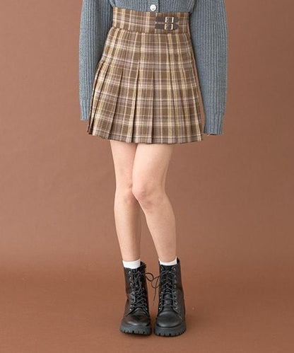 雙腰帶百褶裙【韓國時尚】