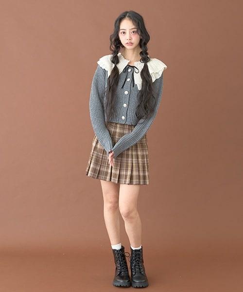 雙腰帶百褶裙【韓國時尚】