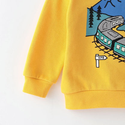 電車毛圈刺繡衛衣【吸溼發熱】