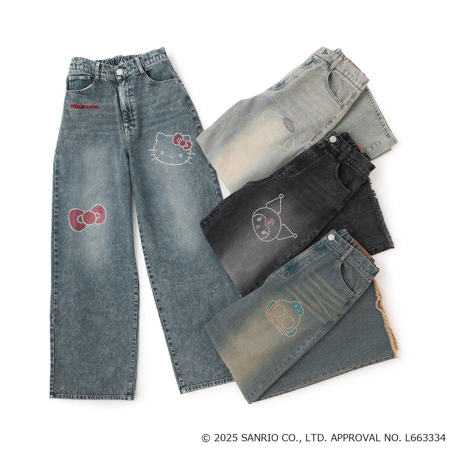 【三麗鷗角色】牛仔寬腿褲