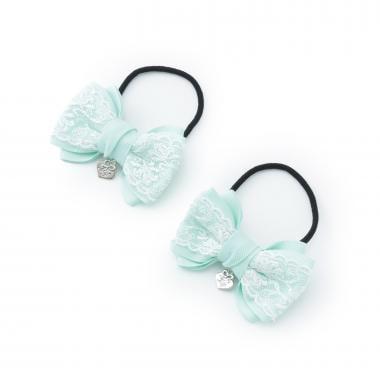 蝴蝶結蕾絲髮圈2個裝