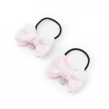 蝴蝶結蕾絲髮圈2個裝