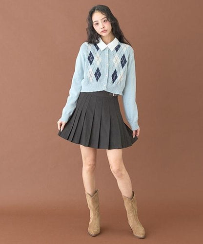 雙腰帶百褶裙【韓國時尚】