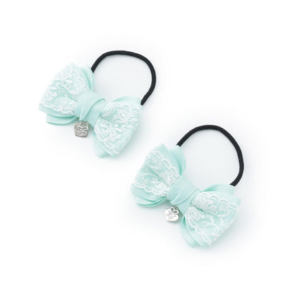 蝴蝶結蕾絲髮圈2個裝