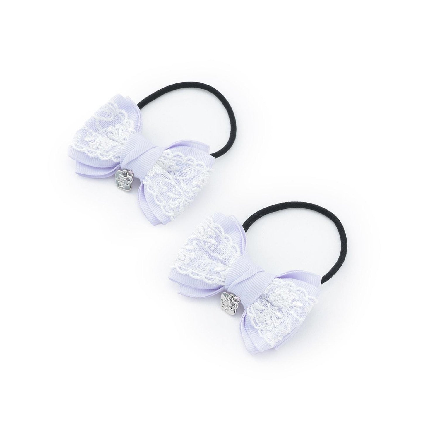 蝴蝶結蕾絲髮圈2個裝
