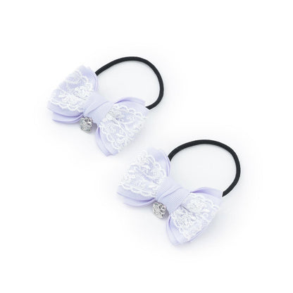 蝴蝶結蕾絲髮圈2個裝