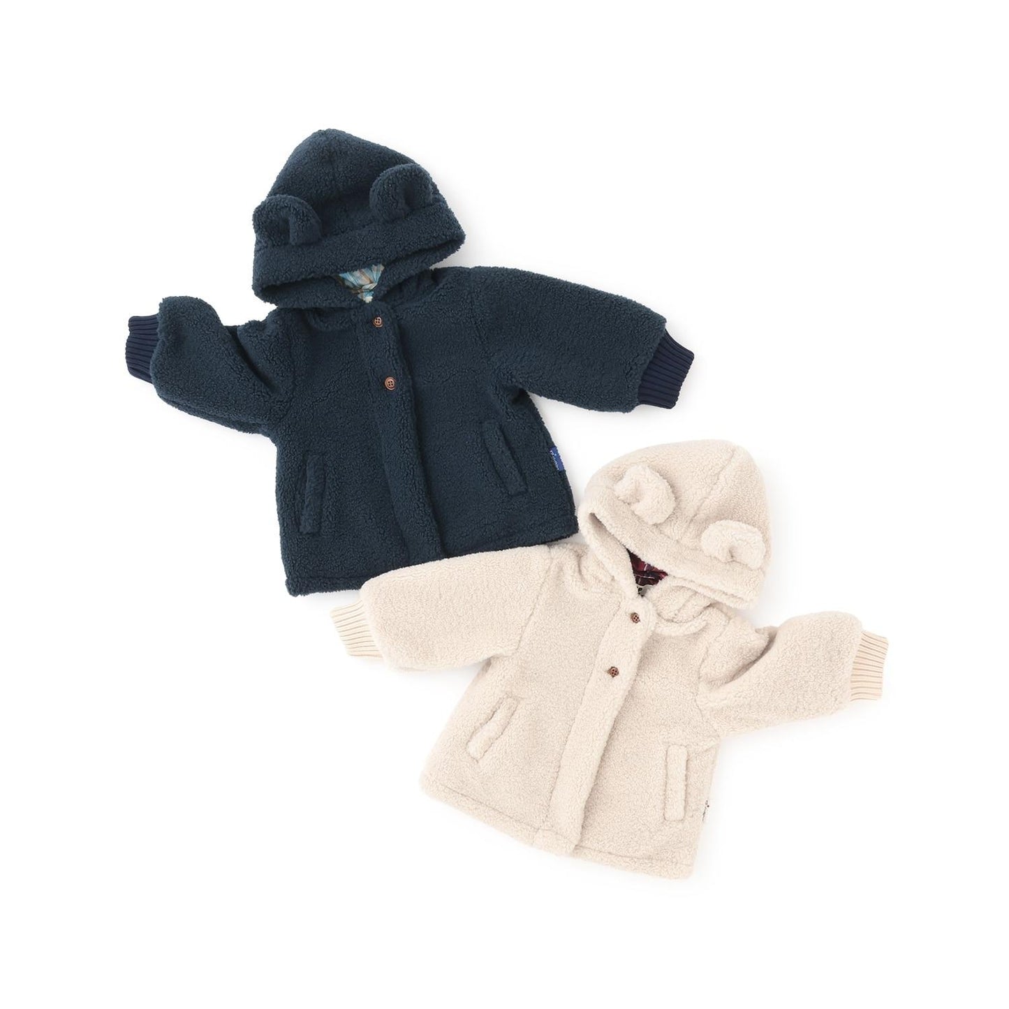 帶熊耳朵仿羊羔絨夾克