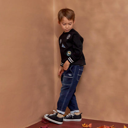 徽章裝飾加絨衛衣【吸溼發熱】