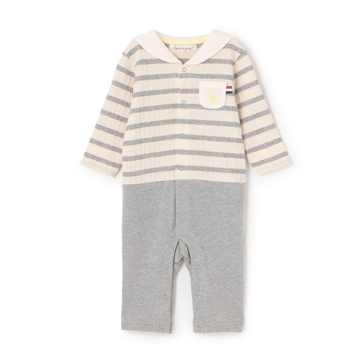 提花條紋水手連體衣