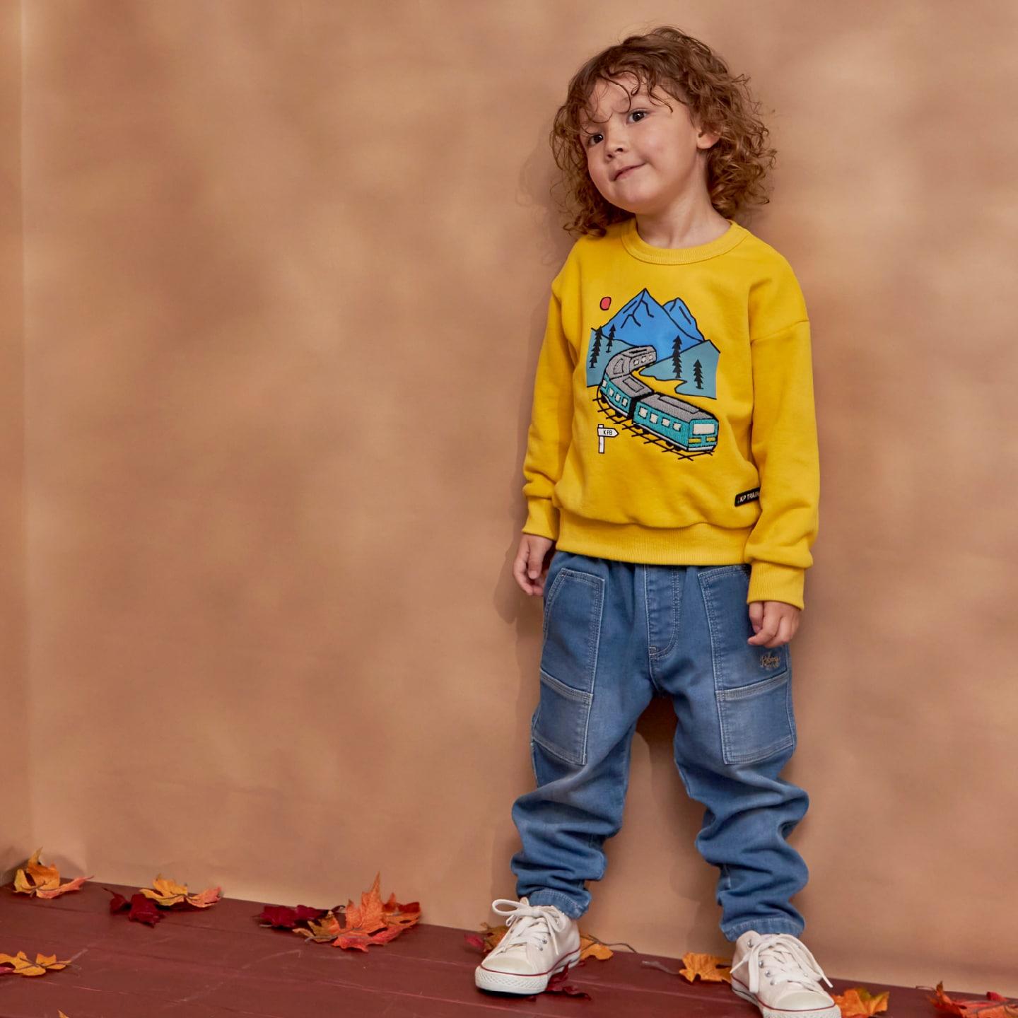 電車毛圈刺繡衛衣【吸溼發熱】