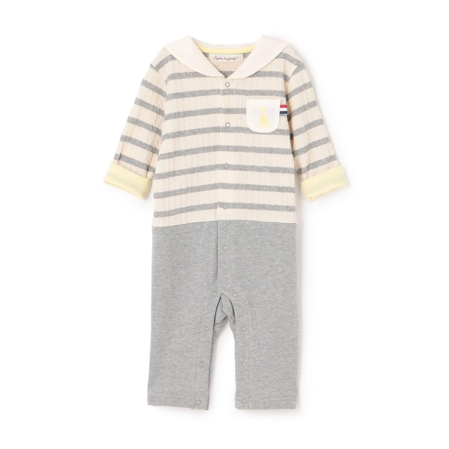 提花條紋水手連體衣