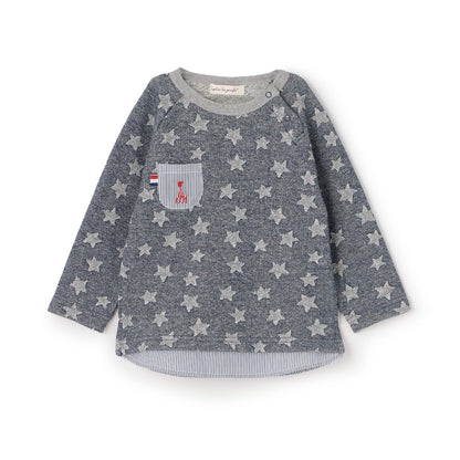 星星圖案提花疊穿衛衣