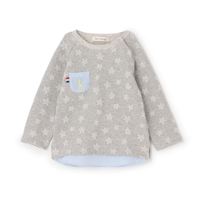 星星圖案提花疊穿衛衣