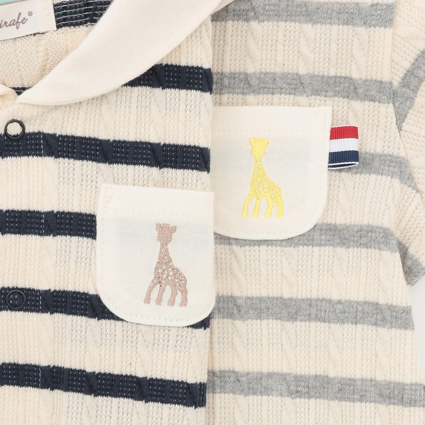 提花條紋水手連體衣