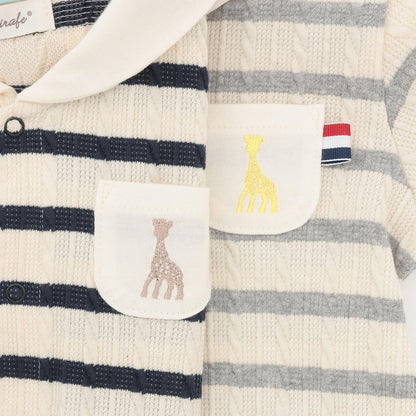 提花條紋水手連體衣