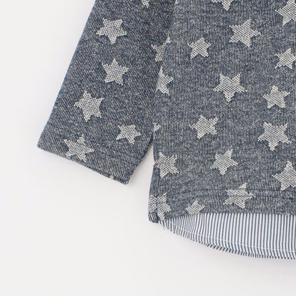 星星圖案提花疊穿衛衣