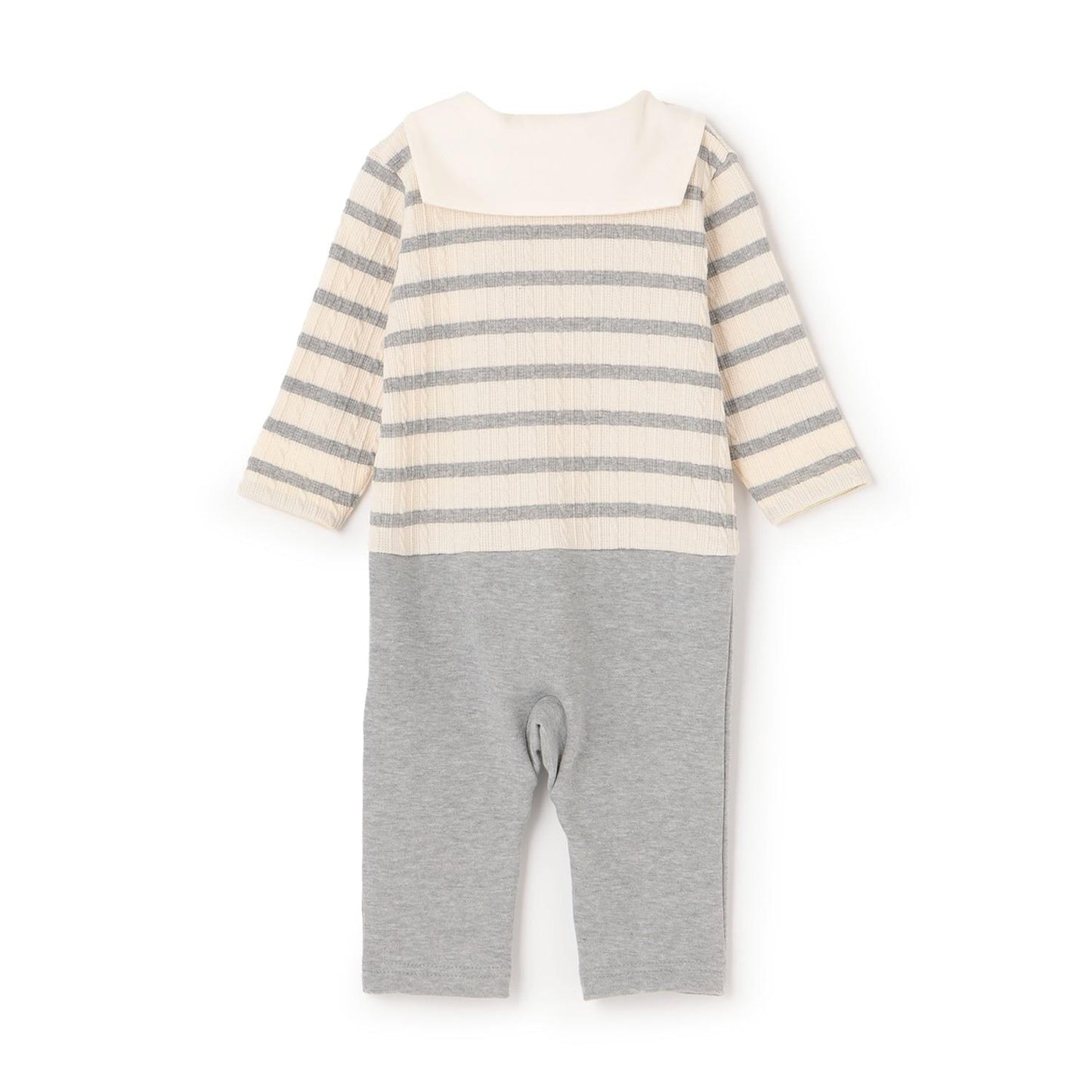 提花條紋水手連體衣