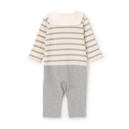 提花條紋水手連體衣