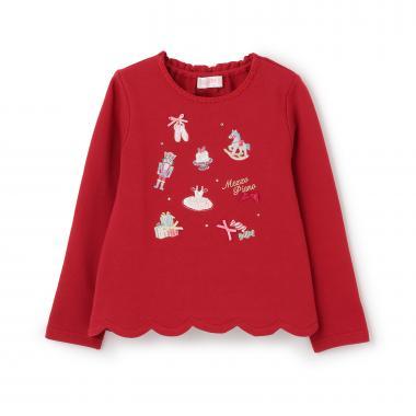 胡桃夾子刺繡拼接波浪下襬衛衣