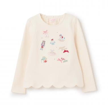 胡桃夾子刺繡拼接波浪下襬衛衣