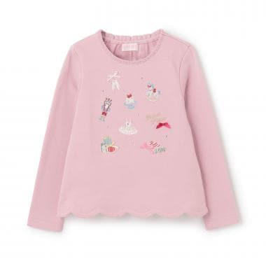 胡桃夾子刺繡拼接波浪下襬衛衣