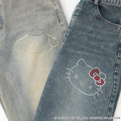 【三麗鷗角色】牛仔寬腿褲