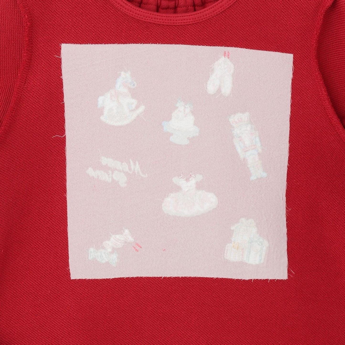 胡桃夾子刺繡拼接波浪下襬衛衣