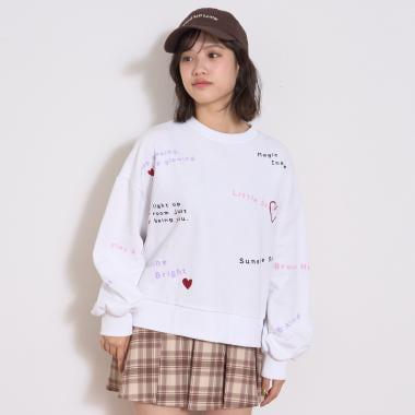 【棉100%】再生棉飛針刺繡衛衣