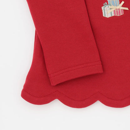 胡桃夾子刺繡拼接波浪下襬衛衣