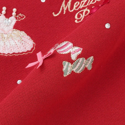 胡桃夾子刺繡拼接波浪下襬衛衣