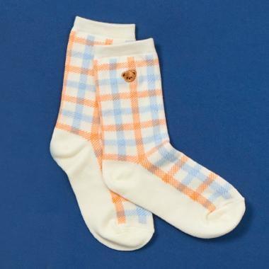 格子襪（小熊）