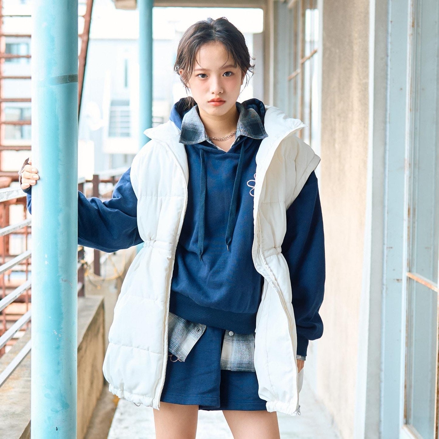 可拆卸袖長款夾克